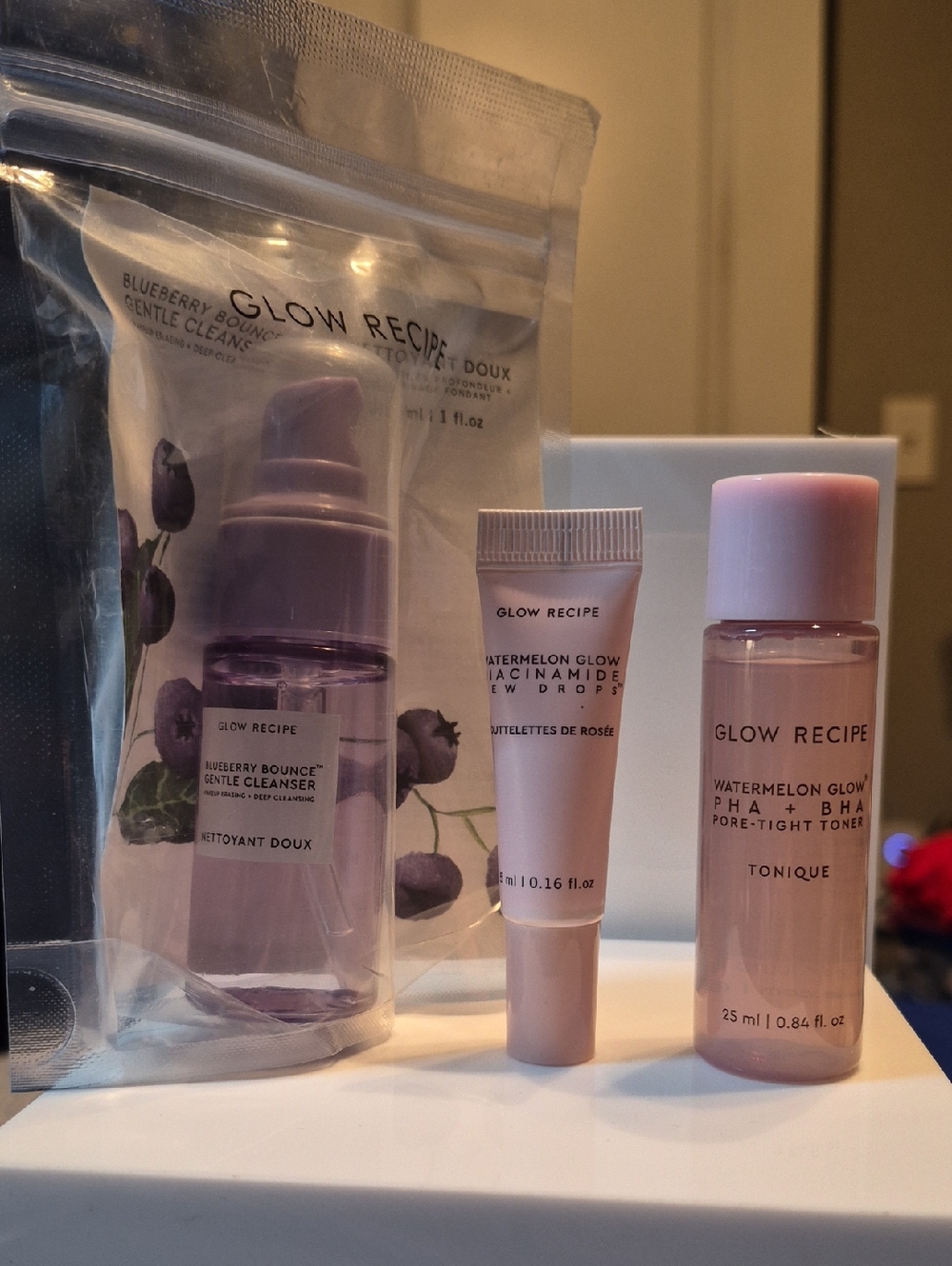 Glow Recipe 3-Piece Blueberry Bounce & Watermelon Glow Travel Size Bundle, New - Picture 4 of 4